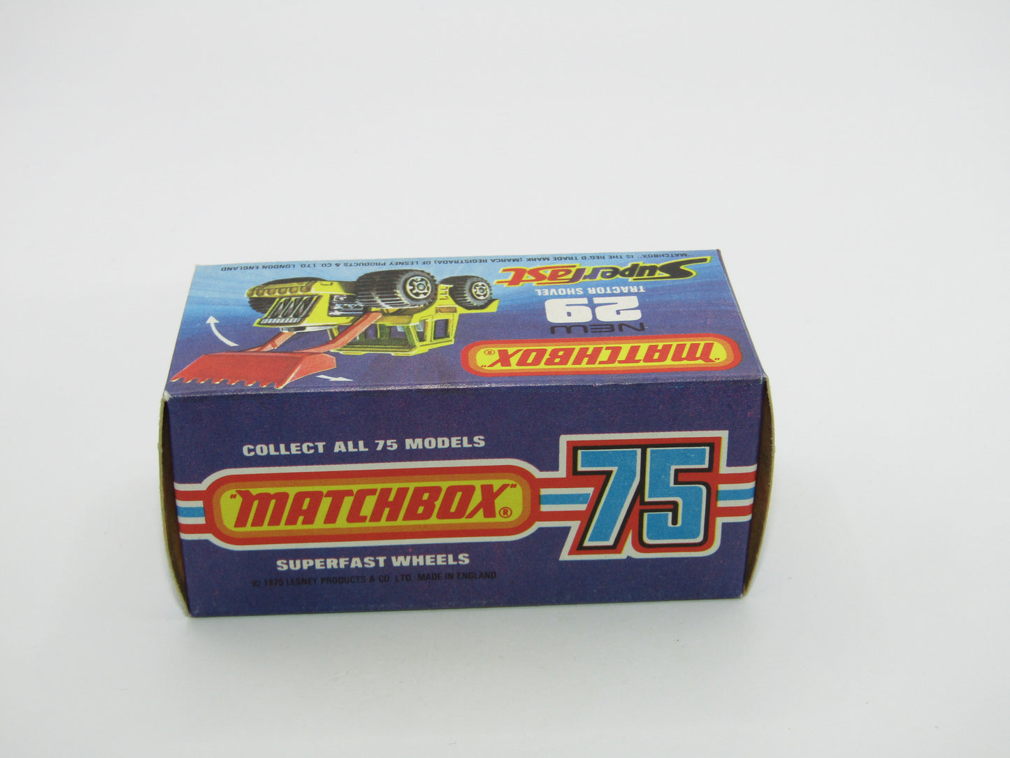 Matchbox Superfast No 29C Tractor Shovel Dark Red Shovel Yellow Hubs