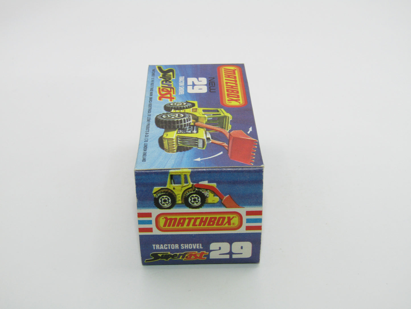 Matchbox Superfast No 29C Tractor Shovel Dark Red Shovel Yellow Hubs