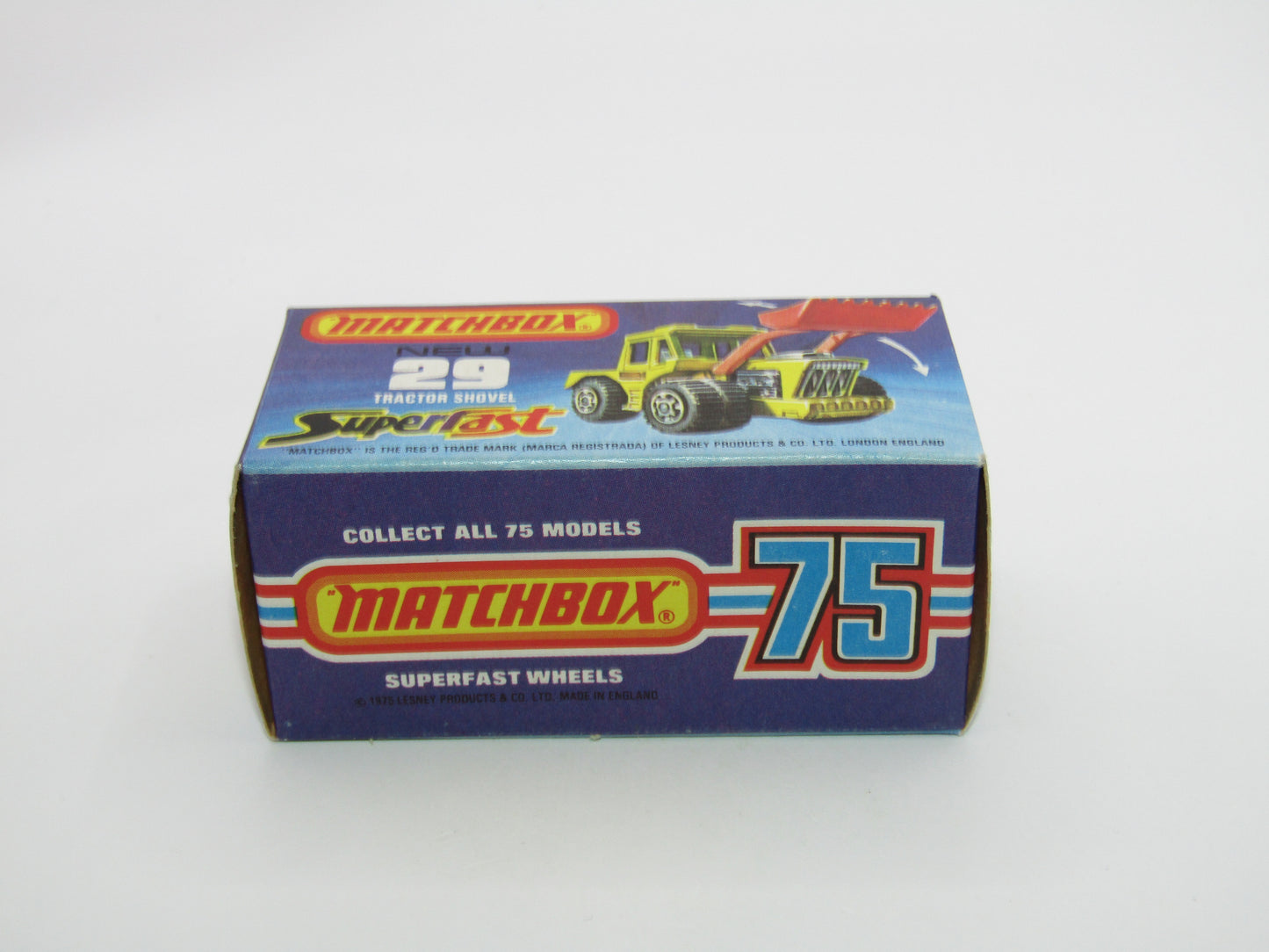 Matchbox Superfast No 29C Tractor Shovel Dark Red Shovel Yellow Hubs