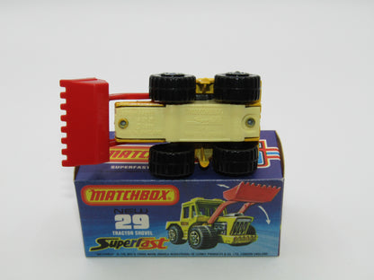 Matchbox Superfast No 29C Tractor Shovel YELLOW PALE YELLOW Base