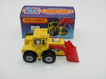 Matchbox Superfast No 29C Tractor Shovel Yellow CHROME Interior Yellow Base