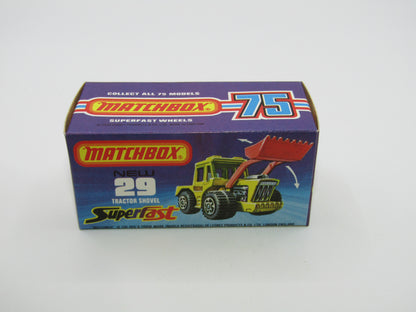 Matchbox Superfast No 29C Tractor Shovel Yellow CHROME Interior Yellow Base