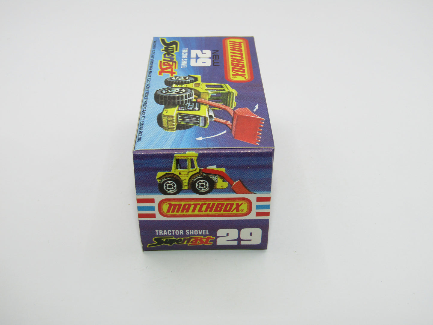Matchbox Superfast No 29C Tractor Shovel Yellow CHROME Interior Yellow Base