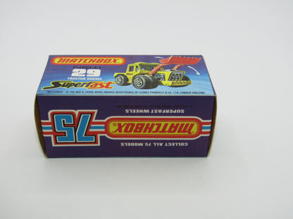 Matchbox Superfast No 29C Tractor Shovel Yellow CHROME Interior Yellow Base
