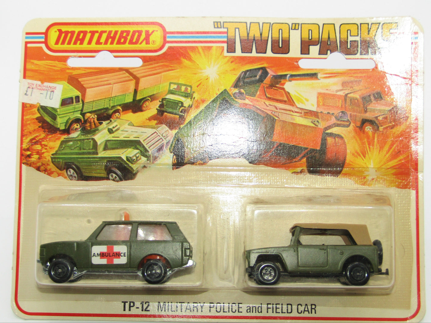 Matchbox Superfast Twin Pack TP-12 Police Patrol and Field Car with 5 SPOKE WHEELS