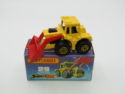 Matchbox Superfast No 29C Tractor Shovel YELLOW Hubs Yellow Base
