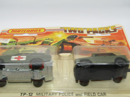 Matchbox Superfast Twin Pack TP-12 Police Patrol and Field Car with 5 SPOKE WHEELS