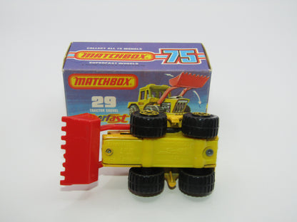 Matchbox Superfast No 29C Tractor Shovel YELLOW Hubs Yellow Base