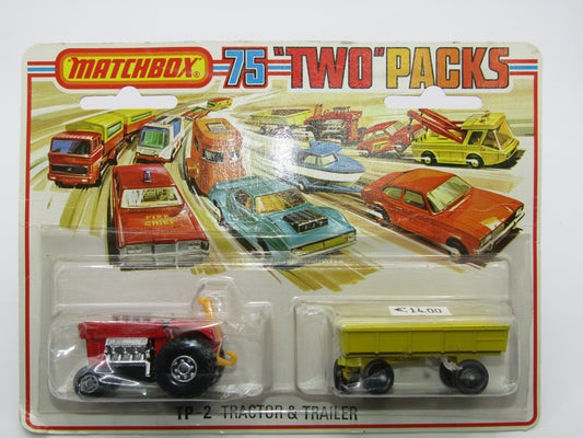 Matchbox Superfast Twin Pack TP-2 Mod Tractor & Trailer Red, MC Wheels