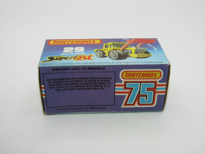 Matchbox Superfast No 29C Tractor Shovel YELLOW Hubs Yellow Base