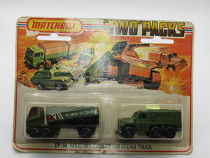 Matchbox Superfast Twin Pack TP-14 Military Freeway Gas Tanker & Badger K HIGH OCTANE TO LEFT