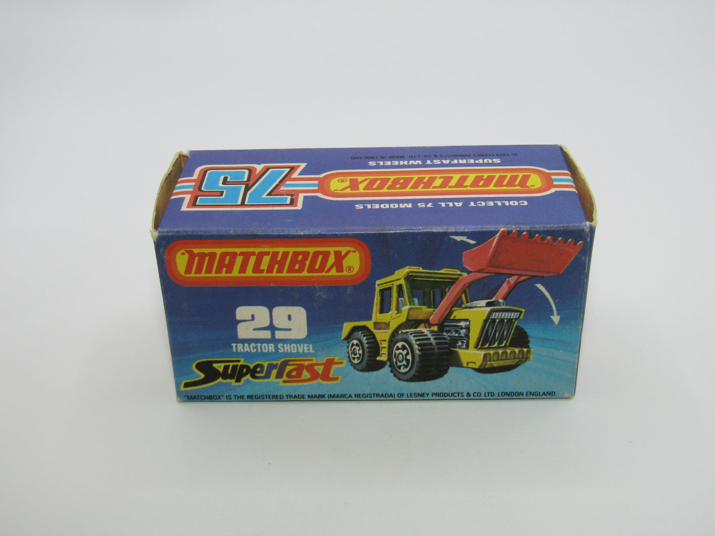 Matchbox Superfast No 29C Tractor Shovel Black Shovel PALE YELLOW Base
