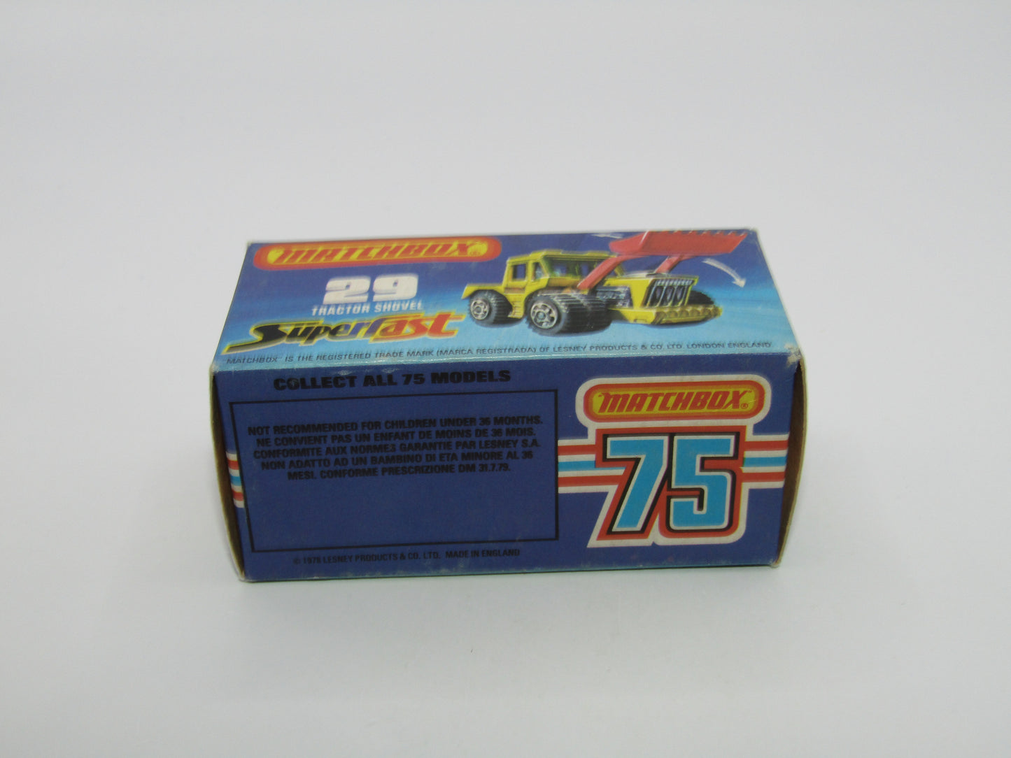 Matchbox Superfast No 29C Tractor Shovel Black Shovel PALE YELLOW Base