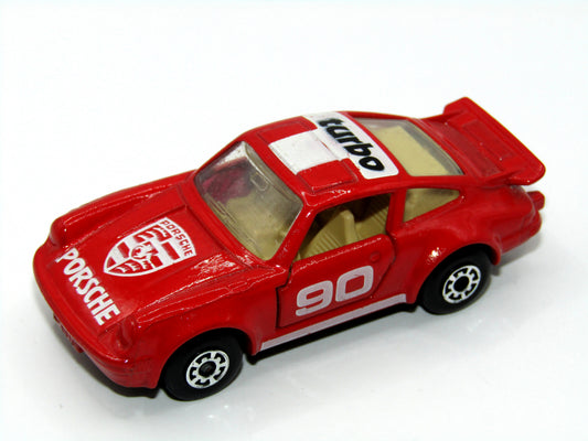Matchbox Superfast 3C Porsche Turbo Red, Tan Interior, Satin Black Base