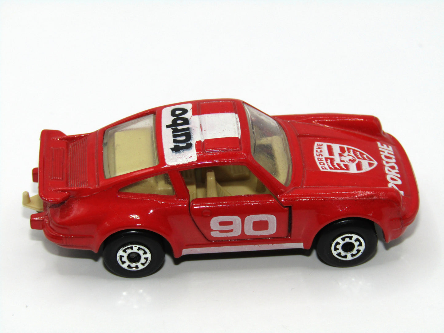 Matchbox Superfast 3C Porsche Turbo Red, Tan Interior, Satin Black Base