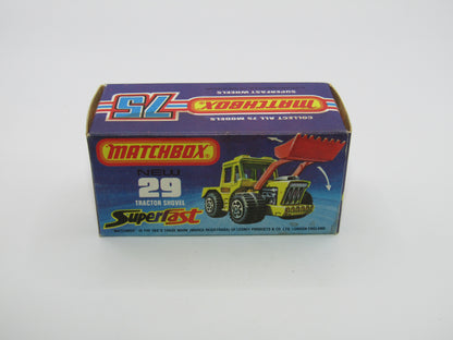 Matchbox Superfast No 29C Tractor Shovel Caterpillar Tampo Black Shovel