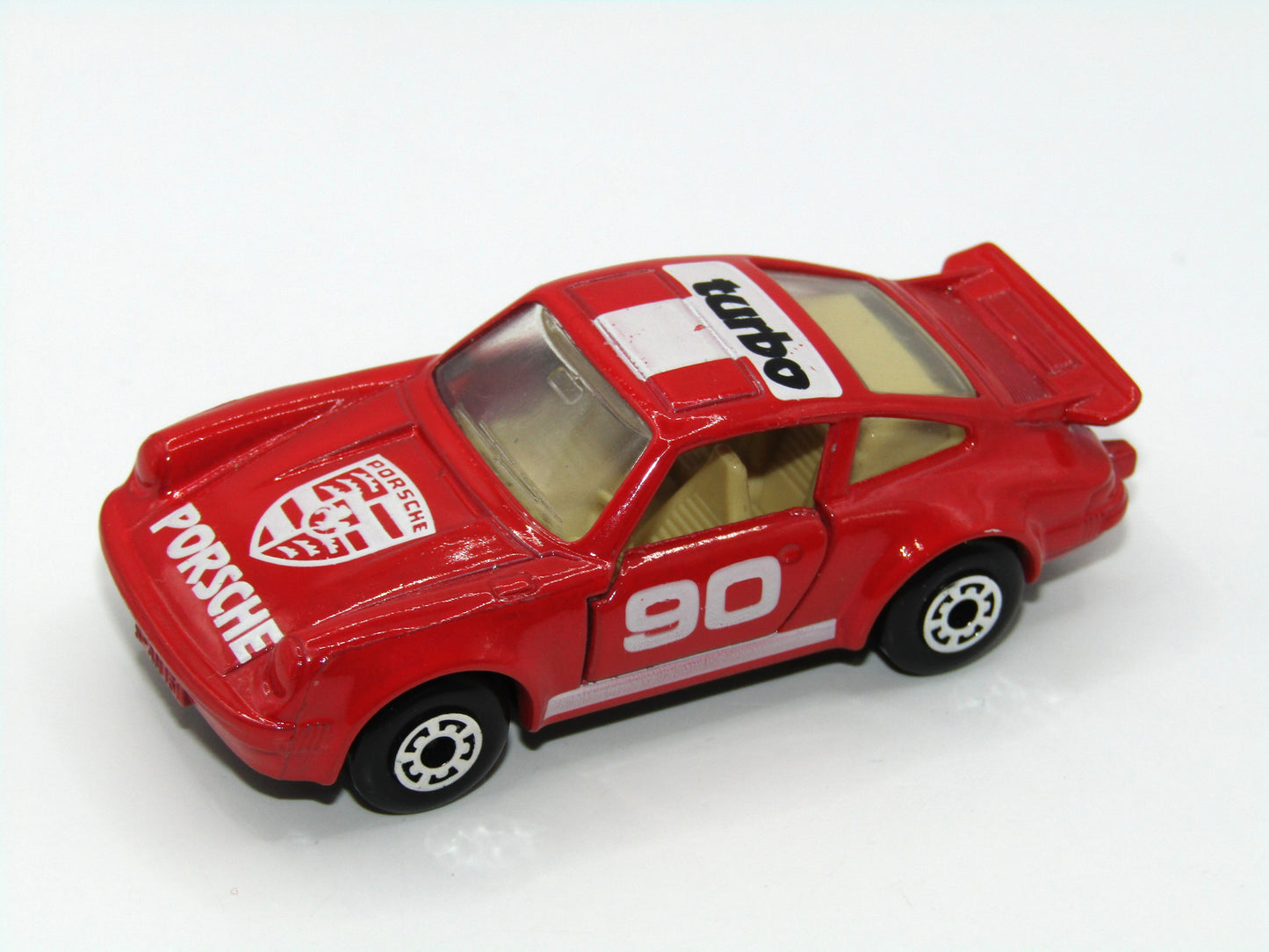 Matchbox Superfast 3C Porsche Turbo Red, Tan Interior, Gloss Black Base