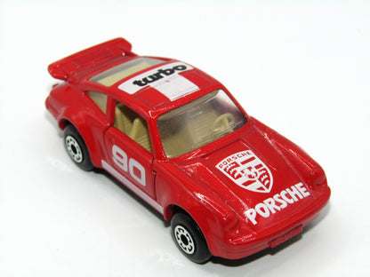 Matchbox Superfast 3C Porsche Turbo Red, Tan Interior, Gloss Black Base