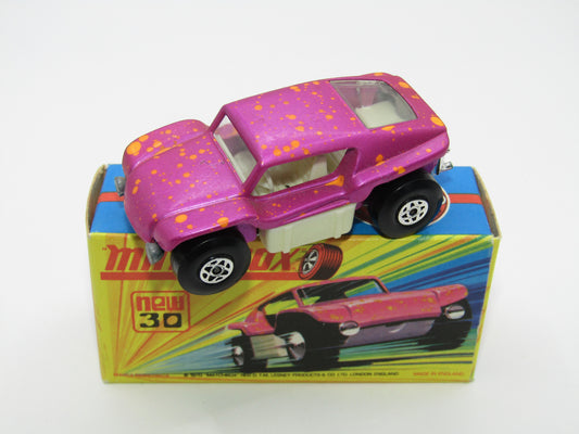 Matchbox Superfast No 30B Beach Buggy WHITE Interior ORANGE Splatter