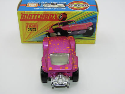 Matchbox Superfast No 30B Beach Buggy WHITE Interior ORANGE Splatter