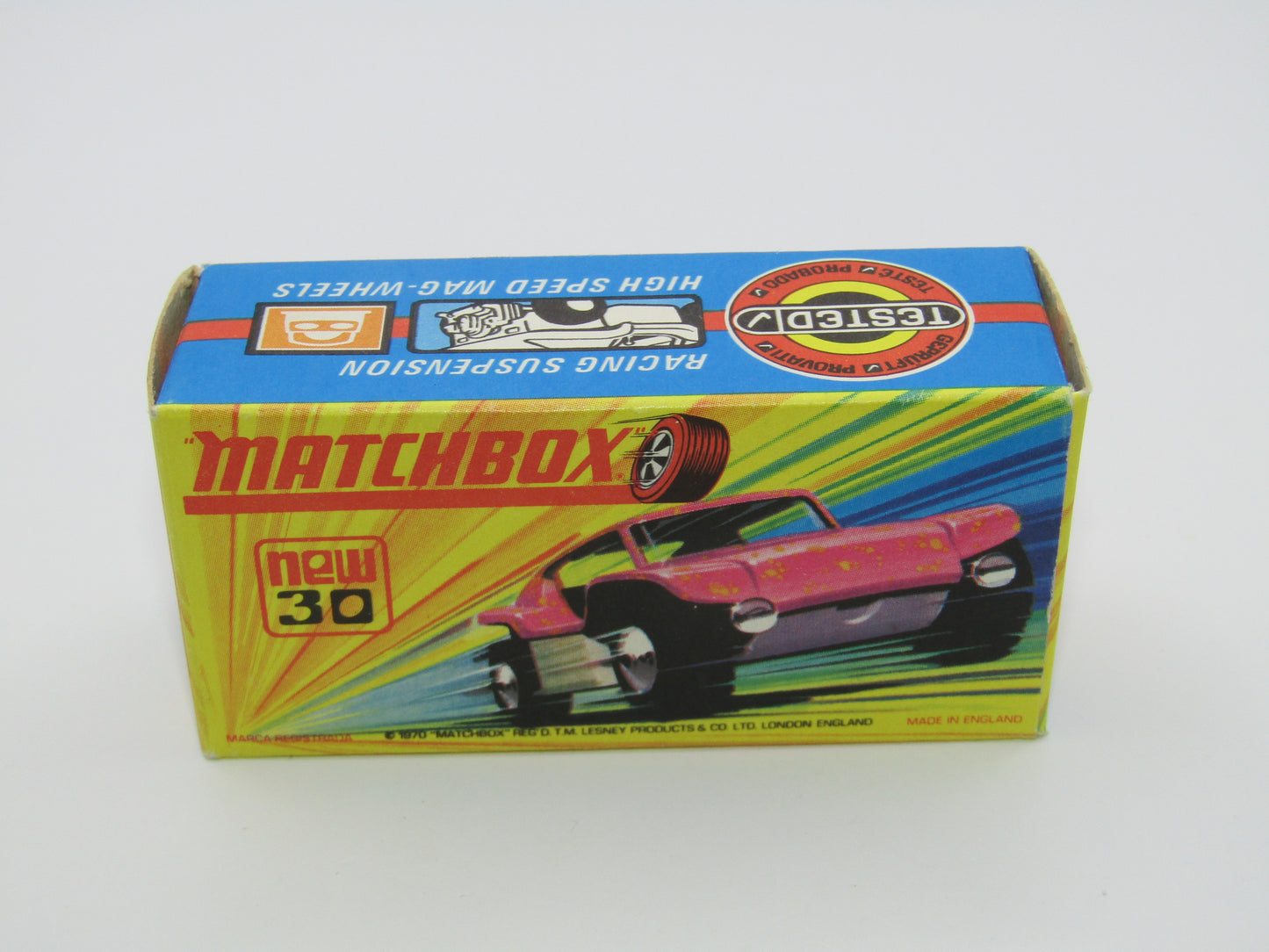 Matchbox Superfast No 30B Beach Buggy WHITE Interior ORANGE Splatter