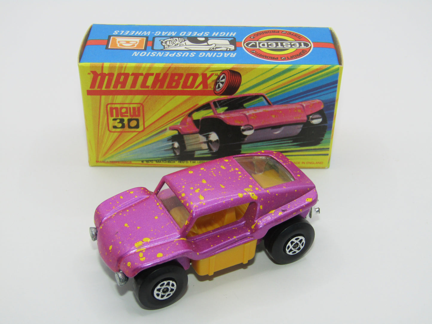 Matchbox Superfast No 30B Beach Buggy Dark Purple Less Splatter