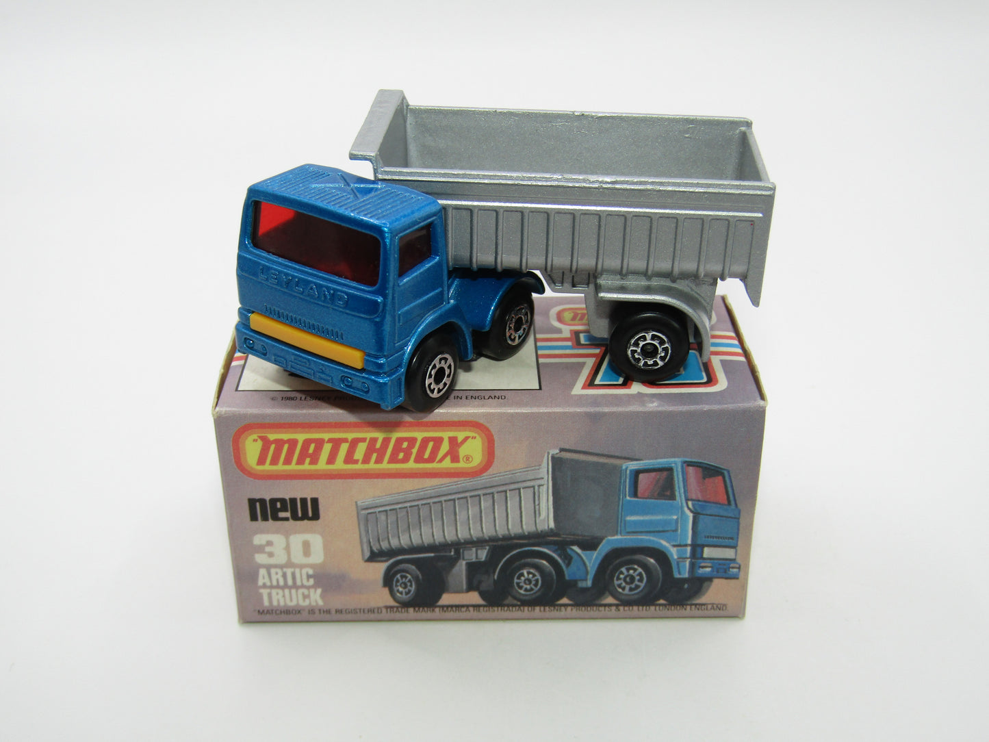 Matchbox Superfast No 30D Articulated Truck METALLIC BLUE YELLOW Grille