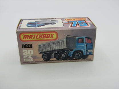 Matchbox Superfast No 30D Articulated Truck METALLIC BLUE YELLOW Grille