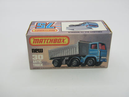 Matchbox Superfast No 30D Articulated Truck METALLIC BLUE YELLOW Grille