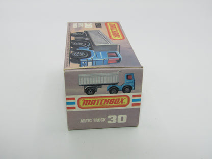 Matchbox Superfast No 30D Articulated Truck METALLIC BLUE YELLOW Grille
