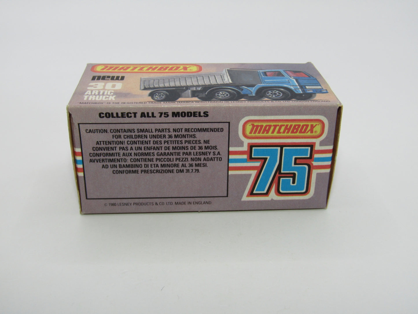 Matchbox Superfast No 30D Articulated Truck METALLIC BLUE YELLOW Grille