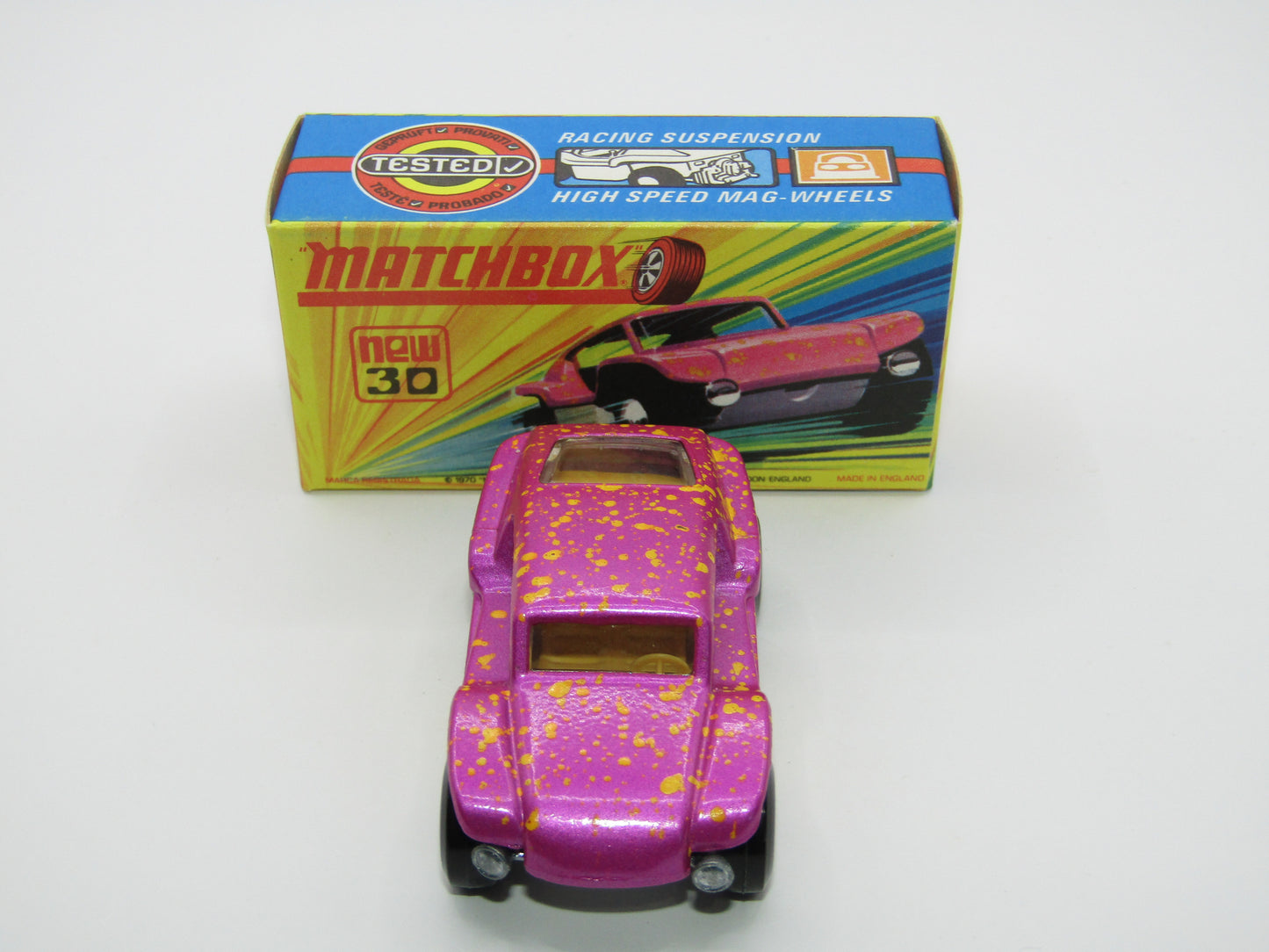 Matchbox Superfast No 30B Beach Buggy Pink LIGHT YELLOW Interior