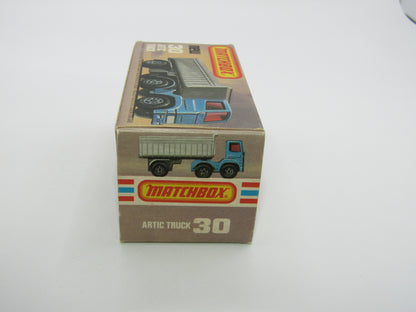 Matchbox Superfast No 30D Articulated Truck Met Blue YELLOW Grille International