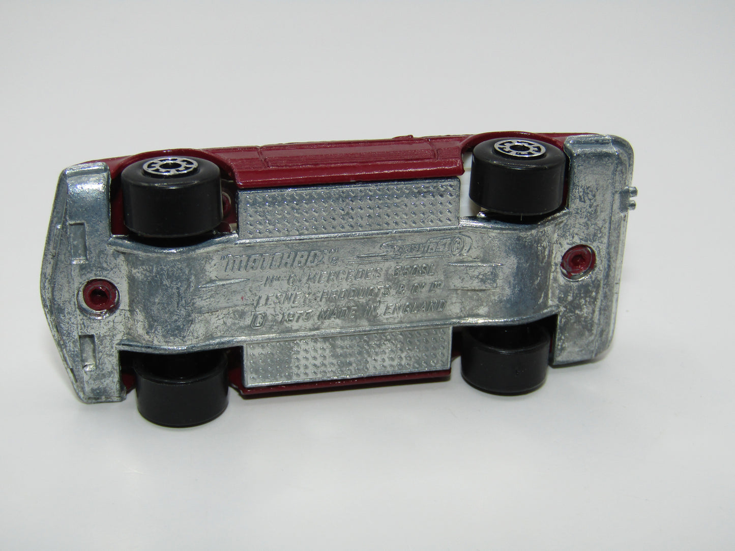 Matchbox Superfast 6B Mercedes 350SL Convertible Plum Unpainted Base