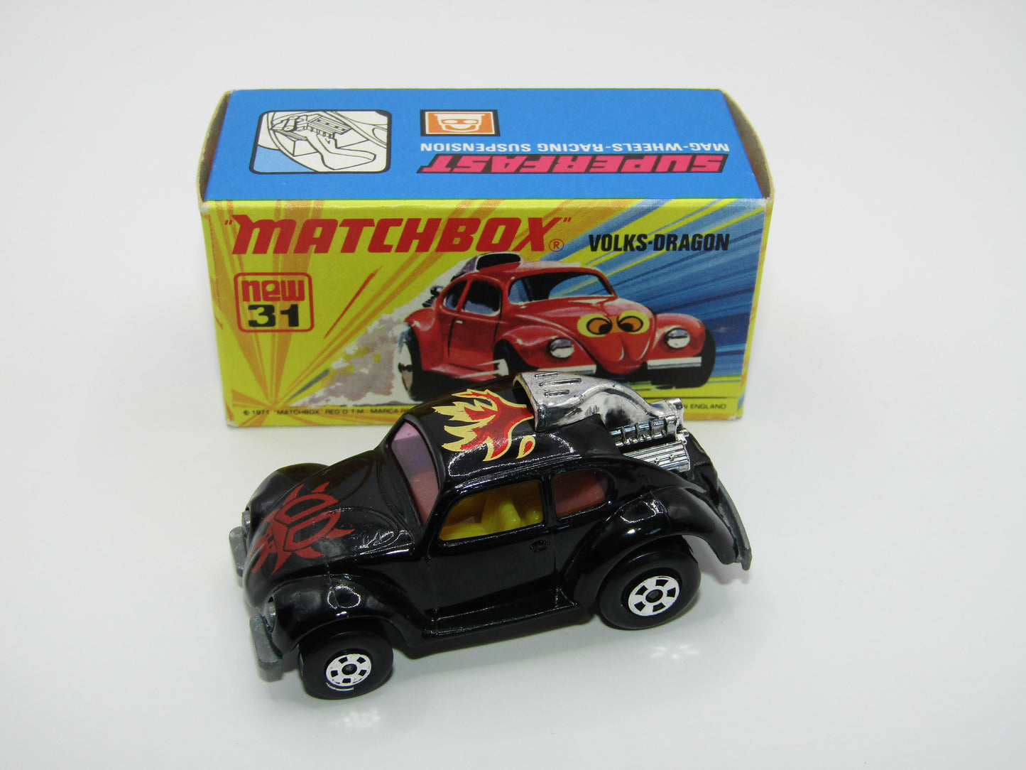 Matchbox Superfast No RN VI Lady Bug Black Lady Bug Tampo