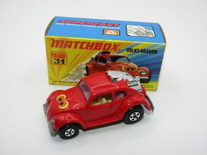 Matchbox Superfast 31B Volks-Dragon Red Smooth Engine Cream Interior