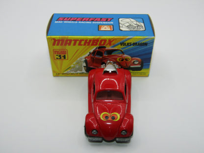 Matchbox Superfast 31B Volks-Dragon Red Smooth Engine Cream Interior