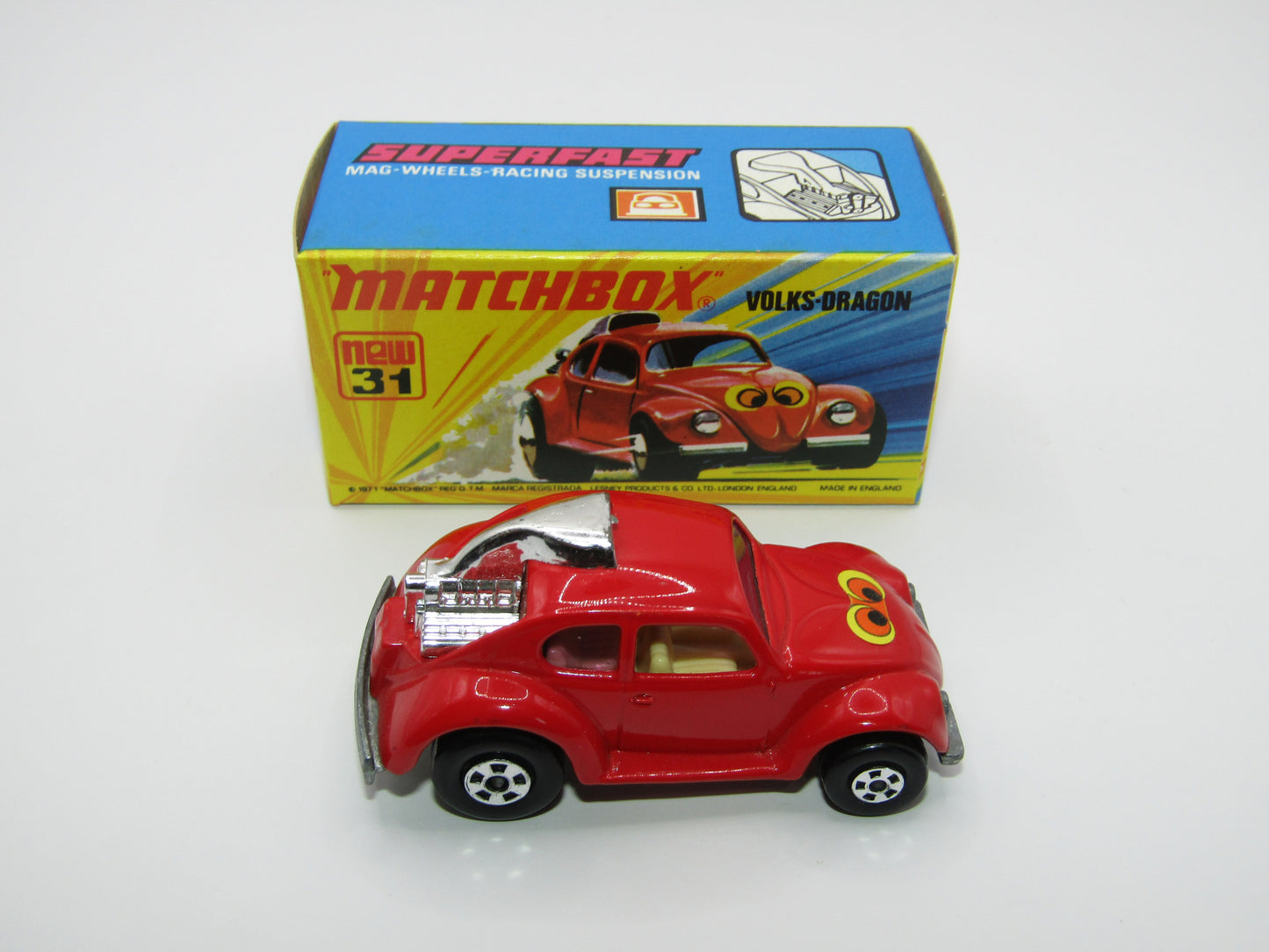 Matchbox Superfast 31B Volks-Dragon Red Smooth Engine Cream Interior