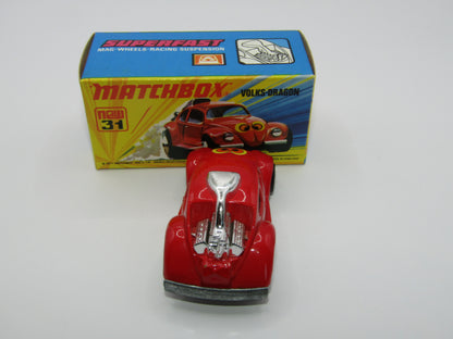 Matchbox Superfast 31B Volks-Dragon Red Smooth Engine Cream Interior