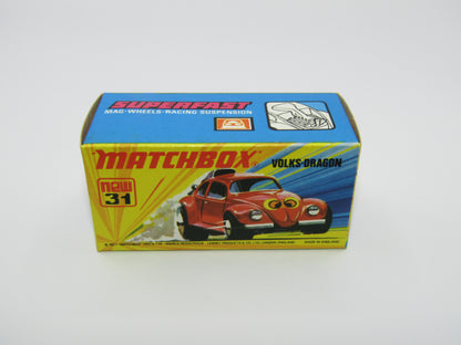 Matchbox Superfast 31B Volks-Dragon Red Smooth Engine Cream Interior