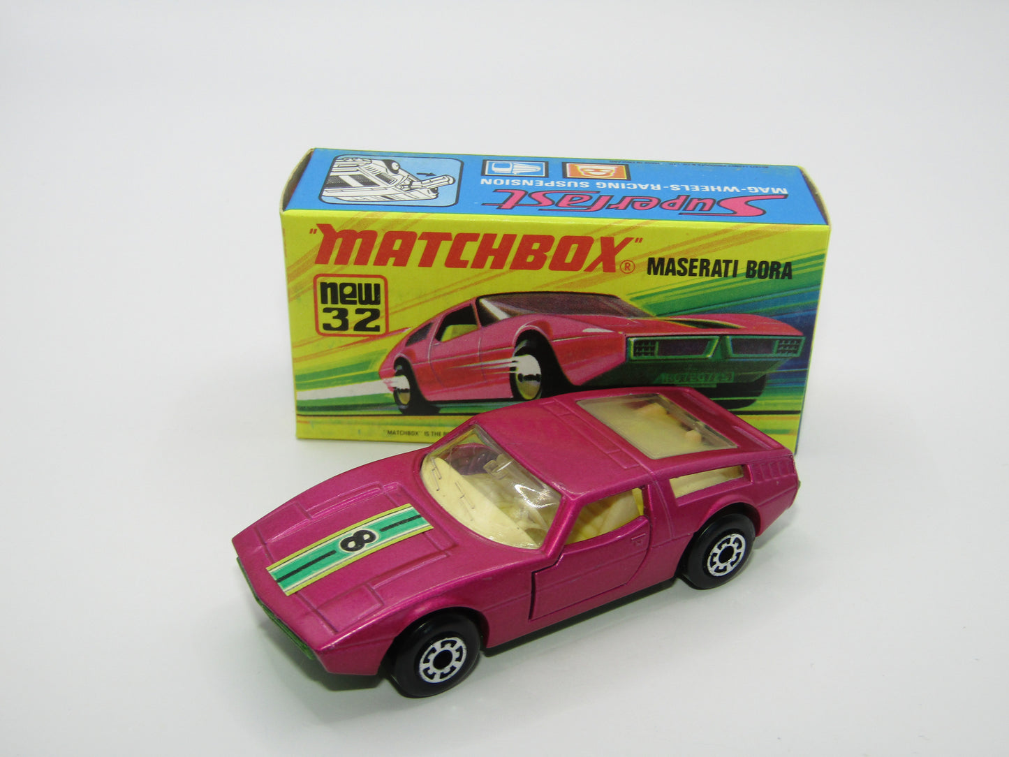 Matchbox Superfast No 32B Maserati Bora METALLIC GREEN base