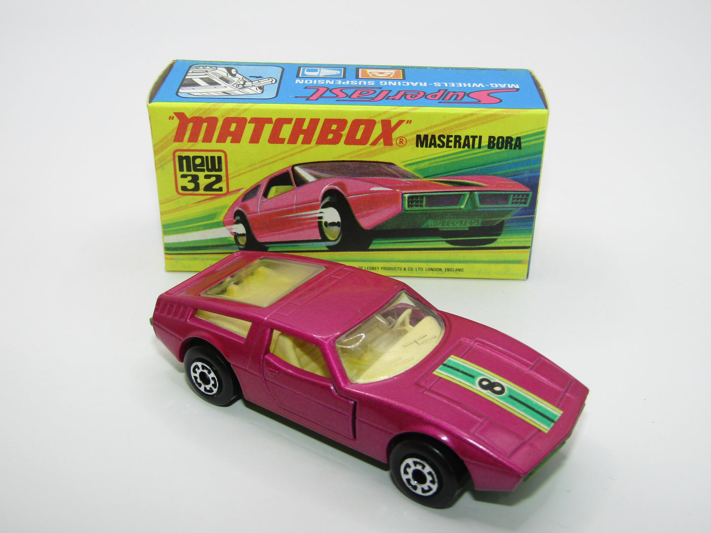 Matchbox Superfast No 32B Maserati Bora METALLIC GREEN base