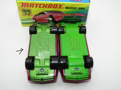 Matchbox Superfast No 32B Maserati Bora METALLIC GREEN base
