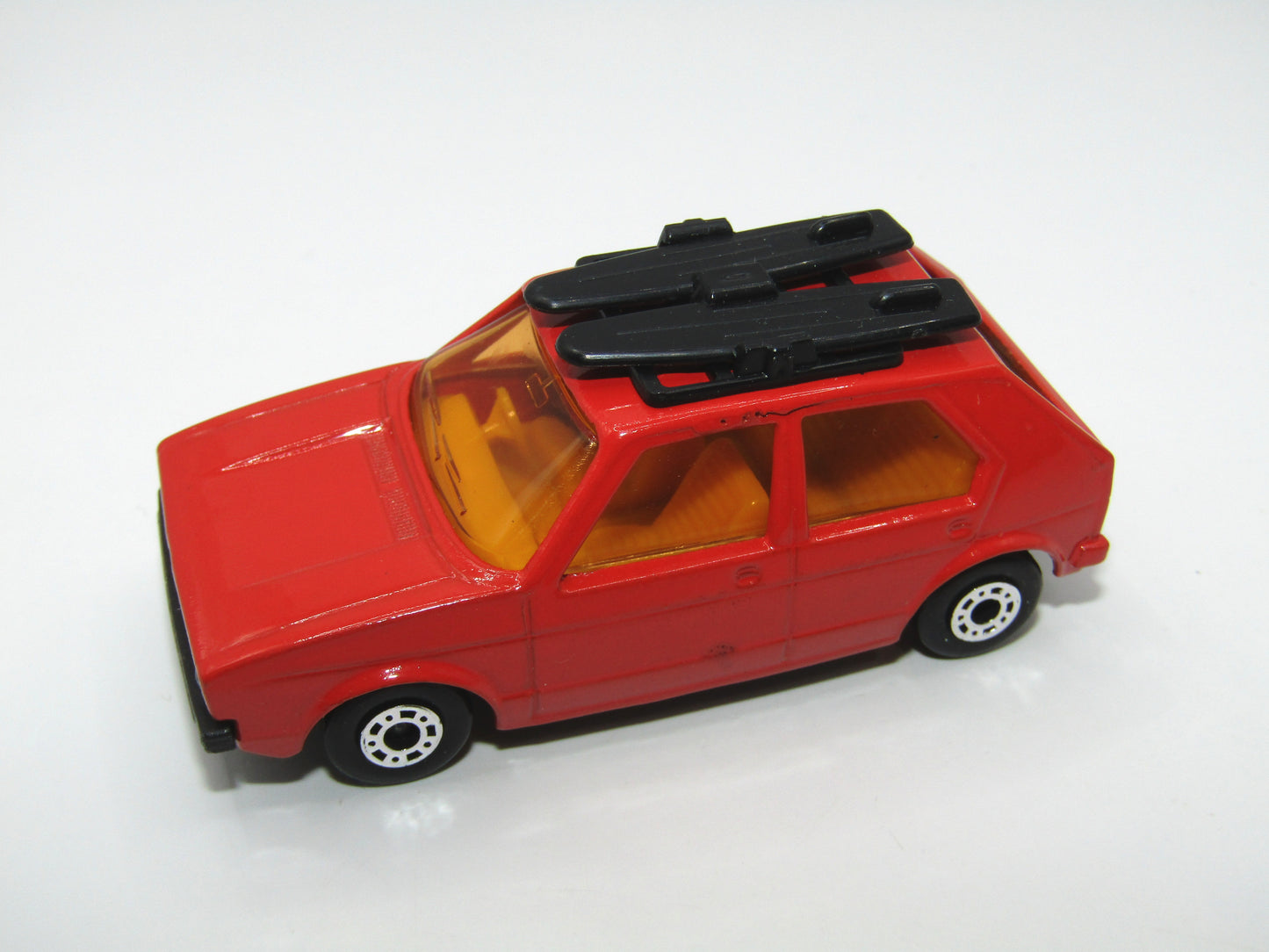 Matchbox Superfast 7C VW Golf RED Yellow Interior Black Base