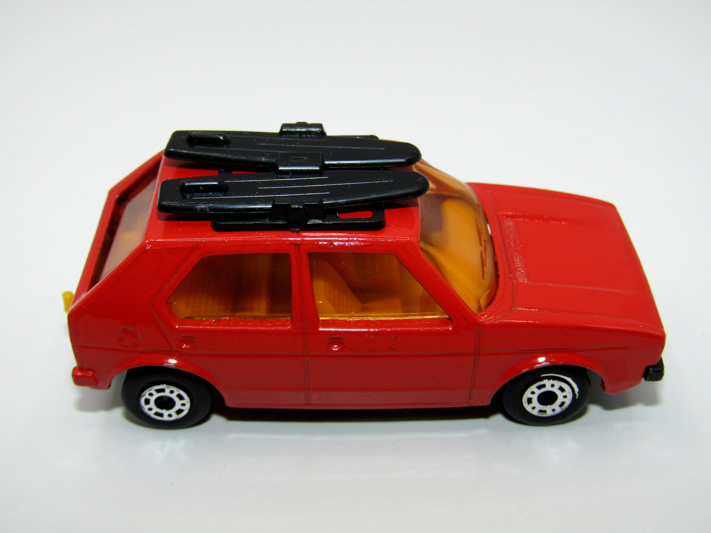 Matchbox Superfast 7C VW Golf RED Yellow Interior Black Base