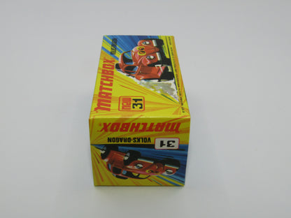 Matchbox Superfast 31B Volks-Dragon Red REVERSED EYES LABEL IVORY Interior