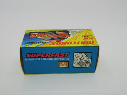 Matchbox Superfast 31B Volks-Dragon Red REVERSED EYES LABEL IVORY Interior