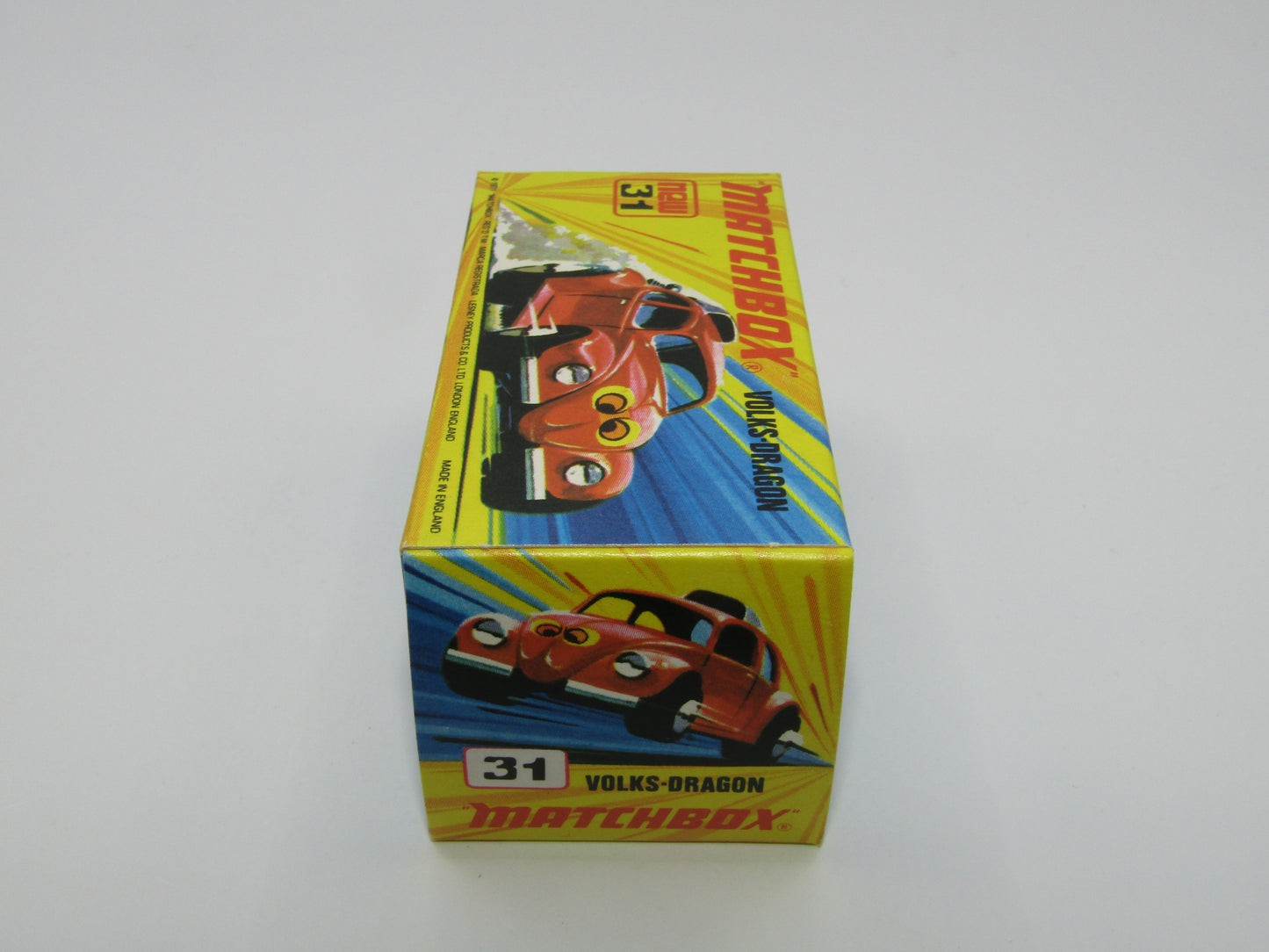 Matchbox Superfast 31B Volks-Dragon Red REVERSED EYES LABEL IVORY Interior
