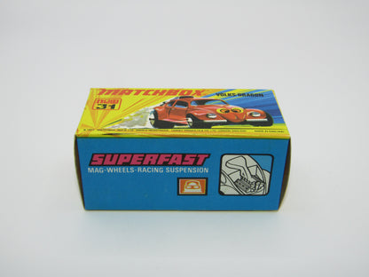 Matchbox Superfast 31B Volks-Dragon Red REVERSED EYES LABEL IVORY Interior
