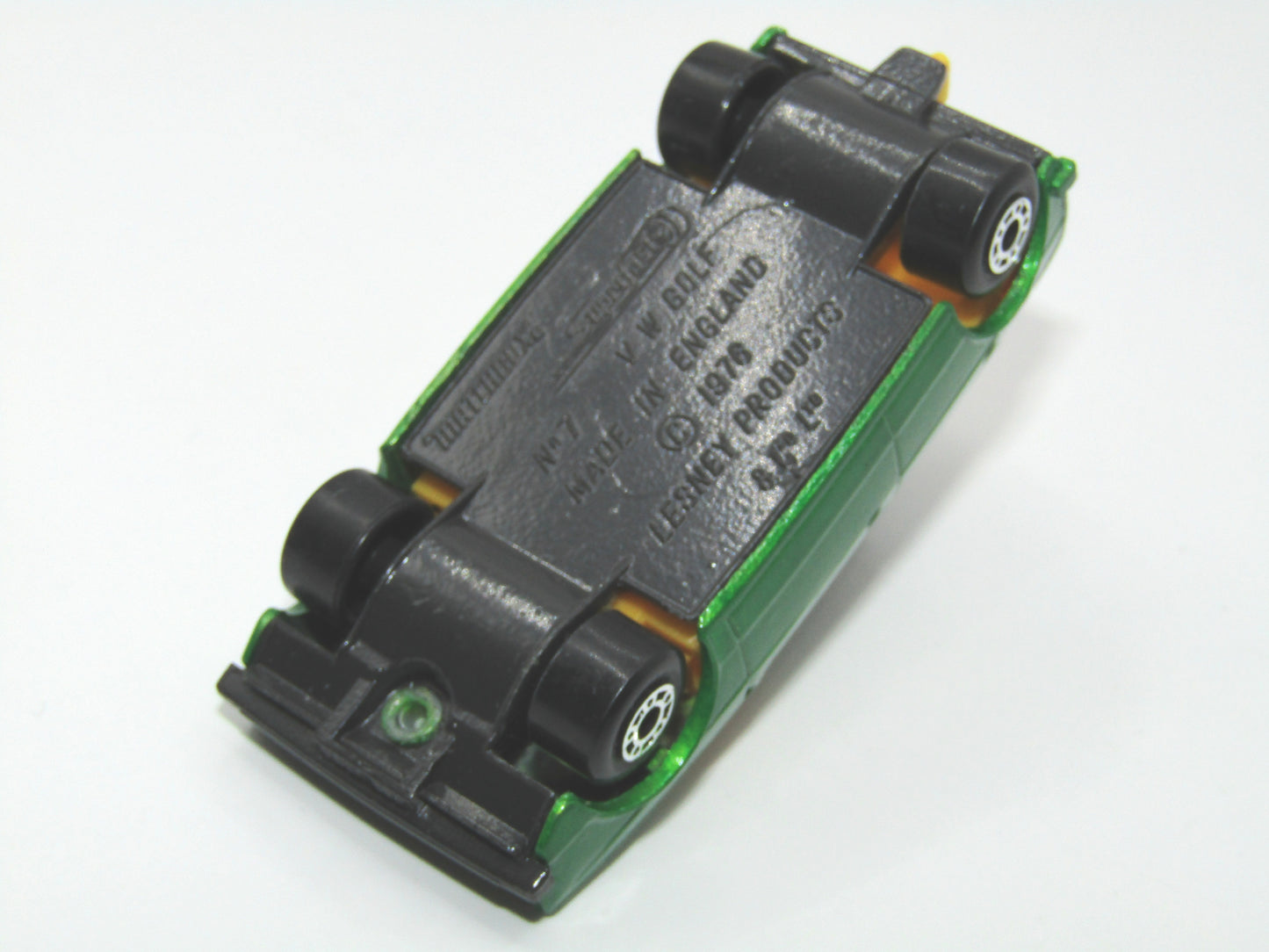 Matchbox Superfast 7C VW Golf Green GREY Base YELLOW Interior